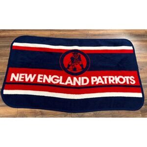 Vintage RARE Original 1980's New England Patriots Fleece Lap Throw Blanket